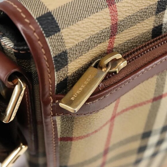 BURBERRY Nova Check Shoulder Bag PVC Beige Gold - Picture 12 of 16